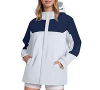 Veste de pluie pour femme - Imperméable et respirante - Avec capuche - Trench - Sport - Coupe-vent - Veste légère - Veste d'extérieur - Veste softshell pour femme - Veste de randonnée, Marine, M