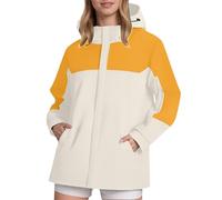 Veste de pluie pour femme - Imperméable et respirante - Avec capuche - Trench - Sport - Coupe-vent - Veste légère - Veste d'extérieur - Veste softshell pour femme - Veste de randonnée, jaune, M