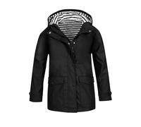 Veste de pluie pour fille - Coupe-vent - Coupe-vent - Fermeture éclair intégrale - Avec sac à dos - Pour enfant de 1 an, Noir , 5-6 ans