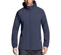 Veste de pluie pour homme - Grandes tailles - Avec capuche - Respirante - Légère - Veste de randonnée - Veste de trekking - Protection solaire - Coupe-vent - Imperméable - Veste fonctionnelle - Veste