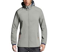 Veste de pluie pour homme - Grandes tailles - Avec capuche - Respirante - Légère - Veste de randonnée - Veste de trekking - Protection solaire - Coupe-vent - Imperméable - Veste fonctionnelle - Veste