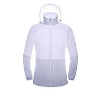 Veste de pluie pour homme - Imperméable et respirante - Coupe-vent - Fine et légère - Veste softshell - Vêtement d'extérieur - Manteau de pluie doux - Unisexe - Veste de randonnée - Coupe-vent, Blanc