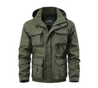 Veste de pluie pour homme imperméable et respirante, veste de mi-saison avec de nombreuses poches et capuche, veste de randonnée grandes tailles, coupe-vent, manteau de pluie, escalade, camping, veste