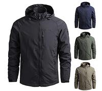 Veste de Pluie Pour Homme Légère, Imperméable, Pliable, Respirante - Softshell de Travail, Trekking, Ski, Coupe-Vent - 01 Vert Armée, M