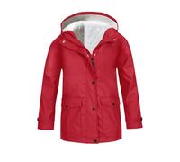 Veste de pluie Softshell pour filles et garçons avec doublure en polaire douce, veste imperméable et chaude avec poches, veste coupe-vent légère à capuche pour enfants, imperméable respirant pour la