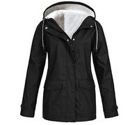 Veste de Polaire Longue Mi Saison pour Femme Printemps Automne Manteau à Capuche Coupe-Vent Imperméable d'Extérieur Camping Randonnée Veste de sport Grande taille Ultra Impermeable Femme