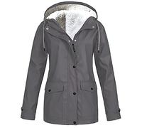 Veste de Polaire Longue Mi Saison pour Femme Printemps Automne Manteau à Capuche Coupe-Vent Imperméable d'Extérieur Camping Randonnée Veste de sport Grande taille Ultra Impermeable Femme