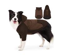 Veste de Promenade Quotidienne pour Chien de, Dark Brown XL | Vêtements d ' extérieur rembourrés à capuche dotés d ' un torse matelassé et d ' une zone ouverte à l ' arrière des jambes
