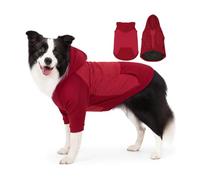 Veste de Promenade Quotidienne pour Chien de, Red XL | Vêtements d ' extérieur rembourrés à capuche dotés d ' un torse matelassé et d ' une zone ouverte à l ' arrière des jambes