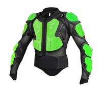 Veste de Protection Moto Adulte, Protection intégrale 360°, Coque en polypropylène Maille Respirante Taille Ajustable, équipement de Protection pour Motocross et Motos Sportives,Green-M