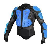 Veste de Protection Moto Adulte, Protection intégrale 360°, Coque en polypropylène Maille Respirante Taille Ajustable, équipement de Protection pour Motocross et Motos Sportives,Blue-L