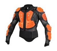 Veste de Protection Moto Adulte, Protection intégrale 360°, Coque en polypropylène Maille Respirante Taille Ajustable, équipement de Protection pour Motocross et Motos Sportives,Orange-3XL