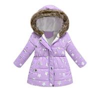 Veste de randonnée en softshell pour enfants et filles - Avec fermeture éclair - Veste d'extérieur épaisse - Chaude - Coupe-vent - Respirante - Protection contre le fromage - Impression de dessin