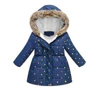 Veste de randonnée en softshell pour enfants et filles - Avec fermeture éclair - Veste d'extérieur épaisse - Chaude - Coupe-vent - Respirante - Protection contre le fromage - Impression de dessin