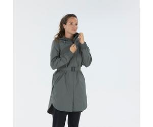Veste de randonnée imperméable femme, Raincut Longue kaki