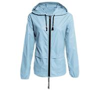 Veste de randonnée imperméable légère pour femme - Veste de voyage légère à manches longues - Coupe ample avec poches - Veste coupe-vent Softshell, Noir , XXX-Large