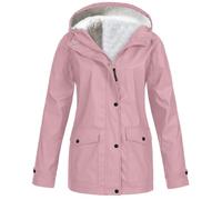 Veste de randonnée pour femme - Imperméable - Veste softshell - Grandes tailles - Veste de pluie doublée en polaire - Veste de mi-saison - Veste d'extérieur chaude - Coupe-vent - Couleur unie - Veste