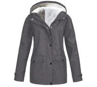 Veste de randonnée pour femme - Imperméable - Veste softshell - Grandes tailles - Veste de pluie doublée en polaire - Veste de mi-saison - Veste d'extérieur chaude - Coupe-vent - Couleur unie - Veste