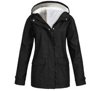 Veste de randonnée pour femme - Imperméable - Veste softshell - Grandes tailles - Veste de pluie doublée en polaire - Veste de mi-saison - Veste d'extérieur chaude - Coupe-vent - Couleur unie - Veste