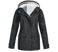 Veste de randonnée pour femme - Imperméable - Veste softshell - Grandes tailles - Veste de pluie doublée en polaire - Veste de mi-saison - Veste d'extérieur chaude - Coupe-vent - Couleur unie - Veste