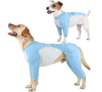 Veste de Refroidissement pour Chien, Respirant Bodys Chiens Anti Lechage Couvre Les Plaies T-Shirt Respirant Protection Contre Les UV pour Activités de Plein Air(Bleu Clair, 4XL)