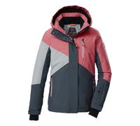 killtec Fille Veste de ski/veste fonctionnelle avec capuche et jupe pare-neige KSW 209 GRLS SKI JCKT, dunkel denim/koralle pink/hell rauchblau, 152, 43563-000