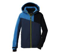 Killtec KSW 192 BYS SKI JCKT 43475-000 Veste de ski fonctionnelle avec capuche et jupe pare-neige pour garçon Bleu foncé/bleu ciel/noir 164