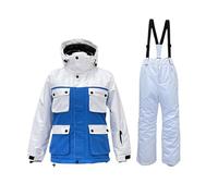 Veste De Ski avec Capuche Et Pantalon Salopette Enfant Windproof Imperméable Et Chaude pour Hiver Snowboard Tenue Complète