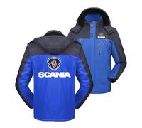 Veste De Ski De Neige Chaude Doublée pour Hommes Manteaux pour Scania Coupe-Vent Fermeture Éclair Complète Parka Confortable Combinaisons De Ski De Camping-Blue||XL