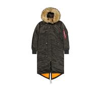 Alpha Industries Long Fishtail Veste polaire pour femme Black Olive M