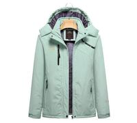 Veste de Ski - HUGO - Femme Imperméable Coupe-Vent avec Capuche - Vert M