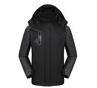 Veste de ski imperméable pour femme manteau de neige d'hiver chaud coupe-vent de montagne veste imperméable à capuche Veste En Jean Noir Femme Courte Softshell Femme (Black, XXXL)