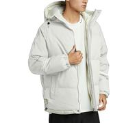 Veste de Ski Polaire Chantier Plume Matelassée Chaud sans Capuche Mi Saison Cycliste Tres Chaude Long Interieur Col Mao Chaude Zippé Hiver Ado Doudoune Homme Chauffante Beige 3XL