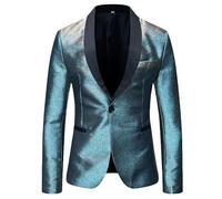 Veste De Smoking Brillante pour Homme À Sequins Coupe Ajustée Blazer À Un Bouton et Revers Châle Tenue De Soirée Formelle Idéale pour Les Fêtes Les Bals Les Mariages Les Dîners et Les Specta