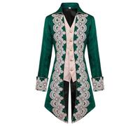 Veste de smoking pour homme - Costume vintage brodé - Queue de mort - Tenue | Manteau de smoking victorien pour adultes pour cosplay, fête, spectacle, Halloween, carnaval, bal masqué, soirée formelle