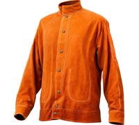 Veste de soudeur ignifugée VEVOR - taille L, cuir de vachette, résistante à l'eau et à la chaleur, 4 poches et poignets réglables, pour soudeurs d'aciérie