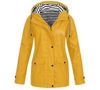 Veste de sport fonctionnelle - Veste de pluie pour femme - Imperméable - Longue veste de ski - Veste d'extérieur - Veste softshell - Fermeture éclair - Col en V - Veste de randonnée - Grandes tailles