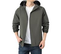 Veste de sport pour homme - Légère, imperméable, respirante - Coupe-vent pliable pour vélo, extérieur, randonnée et utilisation toutes saisons - Avec poches latérales - Veste de mi-saison, Vert armée
