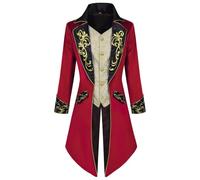Veste de steampunk pour homme - Manteau gothique médiéval pratique | Manteau victorien vintage d'Halloween pour costume de bête - Costume de vampire - Costume de roi