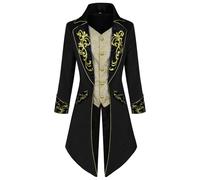 Veste de steampunk pour homme - Manteau gothique médiéval pratique | Manteau victorien vintage d'Halloween pour costume de bête - Costume de vampire - Costume de roi