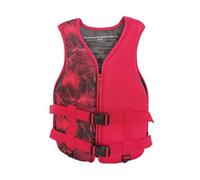 Veste de Surf avec Fermeture Éclair et Ceinture, Veste de Surf Réglable en Néoprène for la Voile, la Natation, Les Sports Nautiques, Le Rafting et Le Kayak(Red,M)