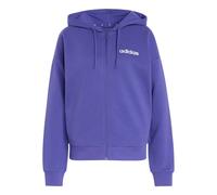 adidas Femme Essentials Linear Full Zip French Terry Hoodie Sweatshirt, Pure Purple/White, L