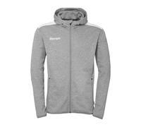 Kempa Veste de survêtement à capuche Emotion 27 – polaire intérieure, poches zippées – Gris L