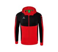 Erima Adulte Veste d'entraînement Six Wings à capuche,rouge/noir,XL