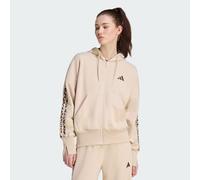 Veste de survêtement à capuche Zip intégral 3 bandes Imprimé animal Seasonal Essentials Crystal Linen / Multicolor / Khaki Six 2XL