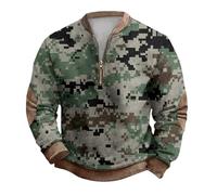 Veste de survêtement fine pour homme - Sweat-shirt à fermeture éclair - Pull camouflage vintage - T-shirt à manches longues - Style militaire - Veste de survêtement baggy - Cool Streetwear - Chasse