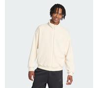 Adidas Veste de survêtement Future Icons Logo Low Pile zippée intégrale Beige L