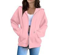 Veste de survêtement pour femme avec capuche - Grandes tailles - Sweat à capuche pour femme - Veste de sport surdimensionnée - Fermeture éclair - Manches longues - Veste de transition pour adolescente