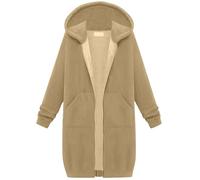 Veste de survêtement pour femme avec capuche surdimensionnée, sweat à capuche pour femme, en coton, veste longue, veste universitaire, sweatshirts surdimensionnés, fermeture éclair, manteau de