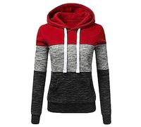 Veste de survêtement pour femme avec fermeture éclair intégrale - Couleur unie - Veste universitaire légèrement cintrée - En coton - Veste de sport - Veste à capuche, Z1 rouge., M